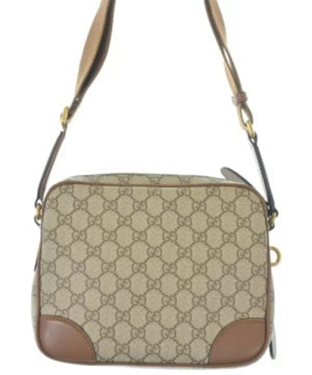 Gucci Brown leather bag GG GG canvas crossbody Emblem Supreme Brown